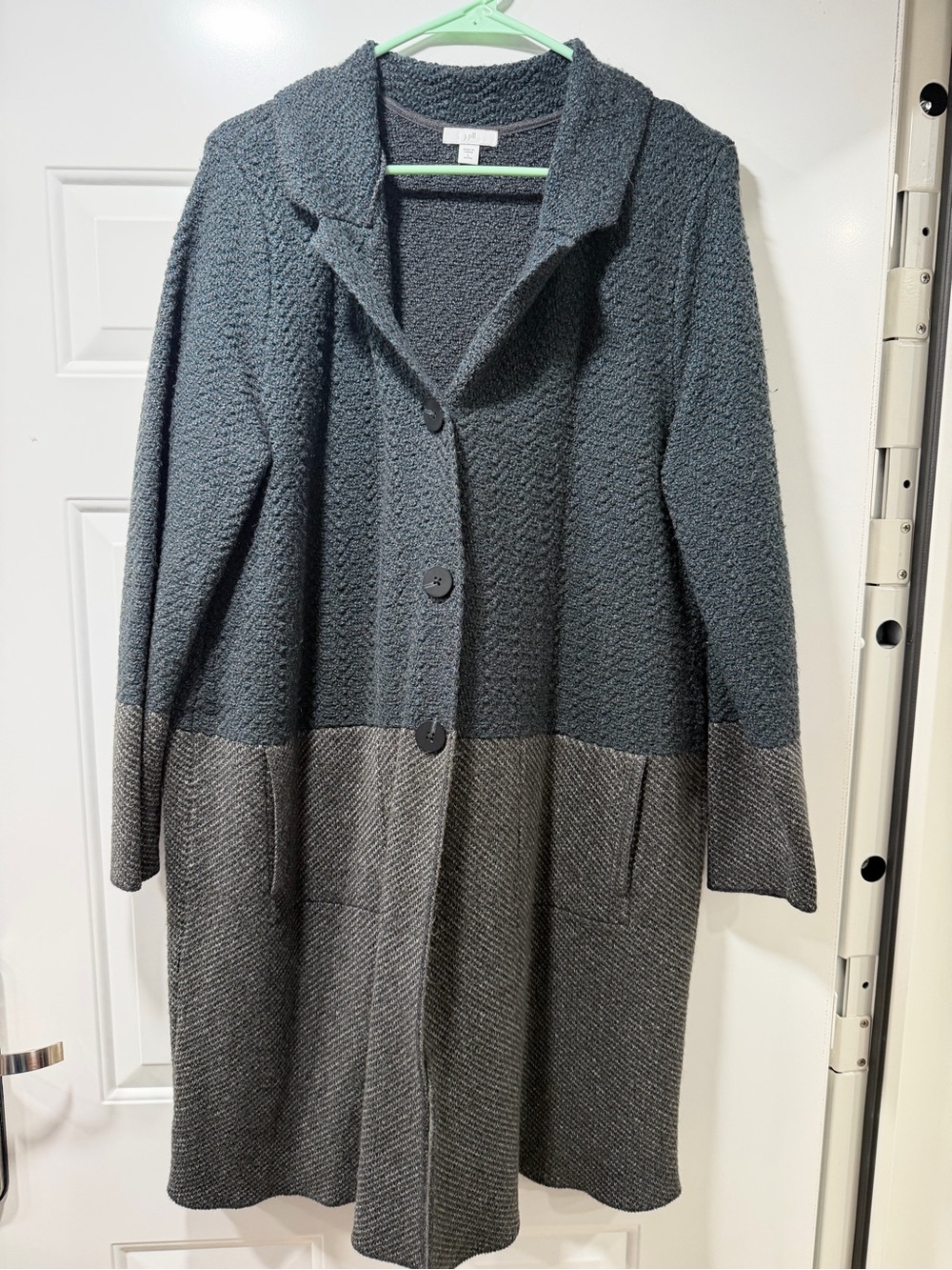 J. Jill Two-Tone Gray Cozy Knit Cardigan Coat